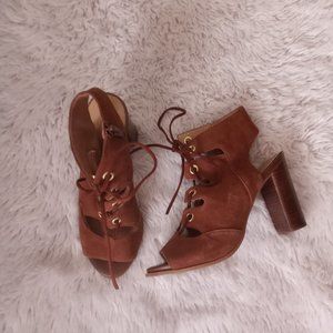 Nine West Suede Leather Lace Up 'Noprima' Heels